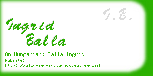 ingrid balla business card